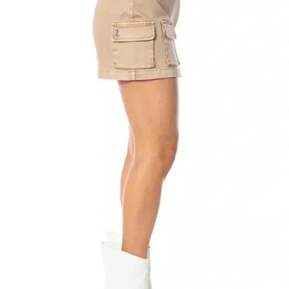 Juicy Couture Y2K Cargo Mini Skirt Nomad Brown Size 30 | Mid Rise Belted Stretch - Picture 7 of 10